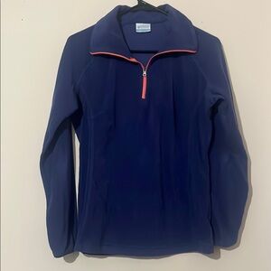 Columbia Blue Zip Up Sweater with Contrasting Zipper